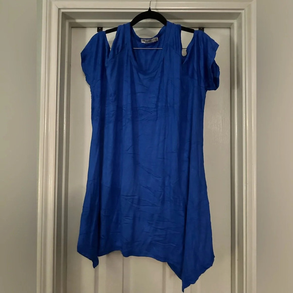 Lock & Love Cold Shoulder Blue Tunic NWOT XXL - Picture 3 of 3